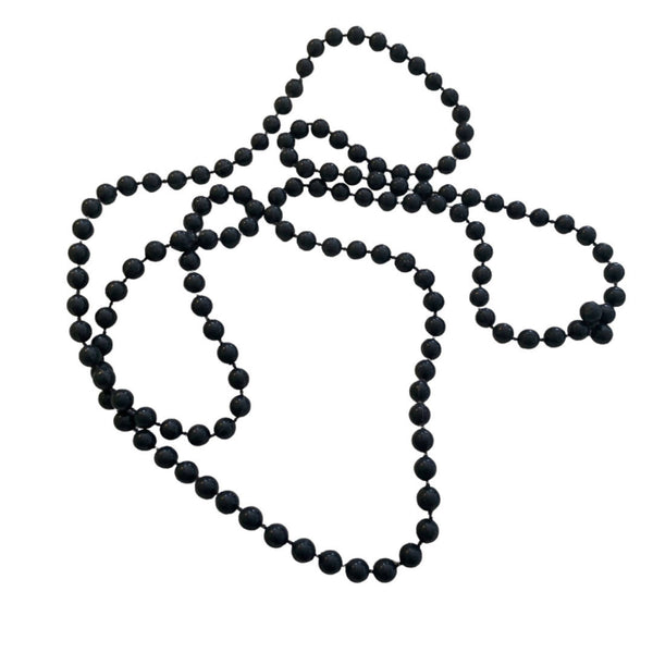 Beautiful Vintage Black Beaded Long Necklace