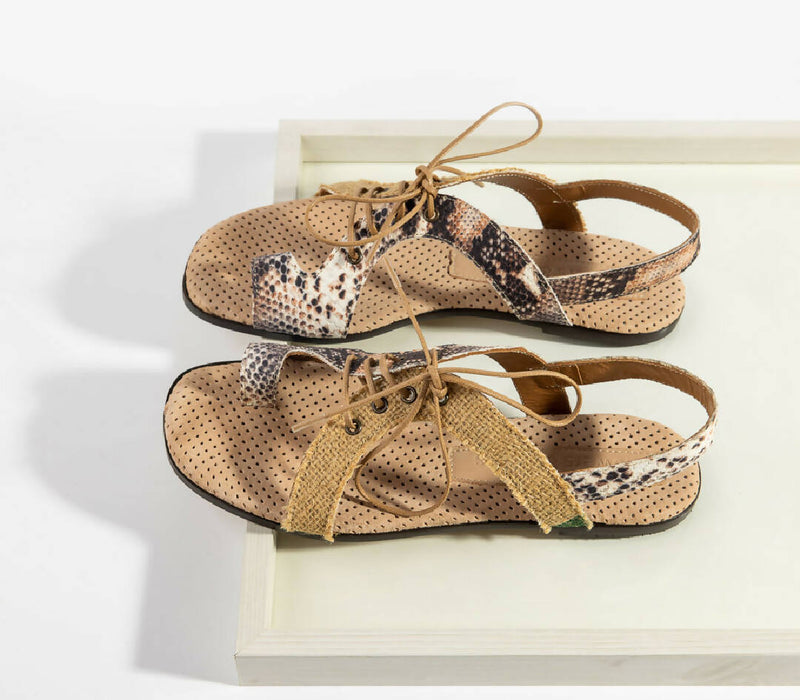 Coffee Burlap Sandals Limited Edition
