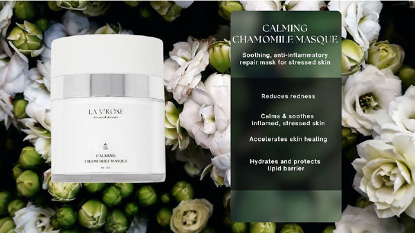 calming chamomile masque infographic