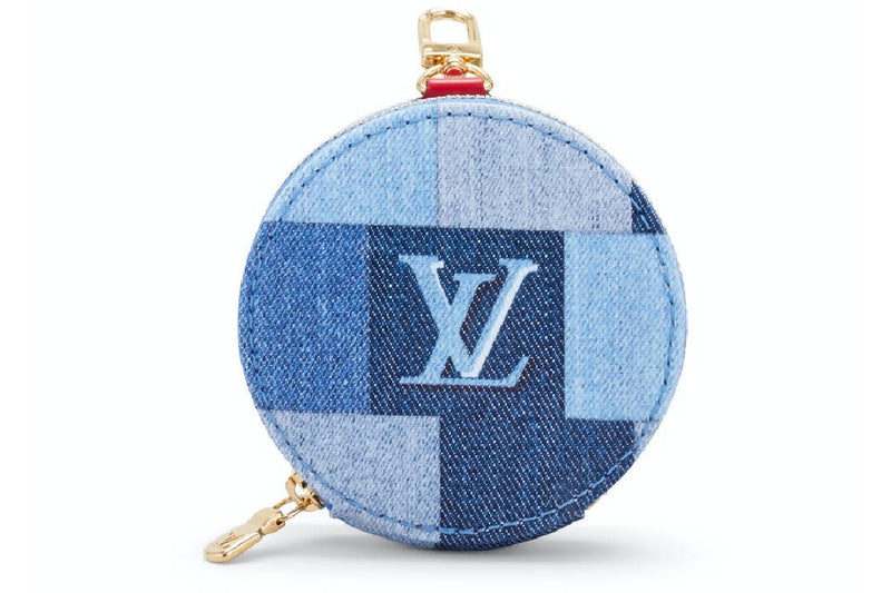 Louis Vuitton Micro Pochette Accessoires Denim Monogram Check Blue/Red
