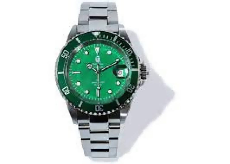BAPE Type 1 Bapex Watch Silver/Green